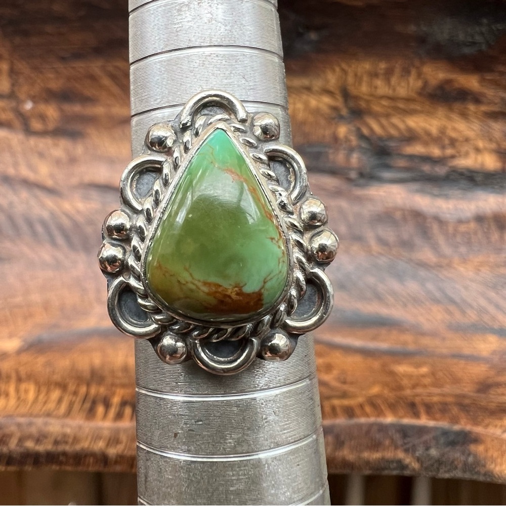 Sterling Silver Kingman Turquoise Ring Size 7 Southwestern - Picture 10 of 13